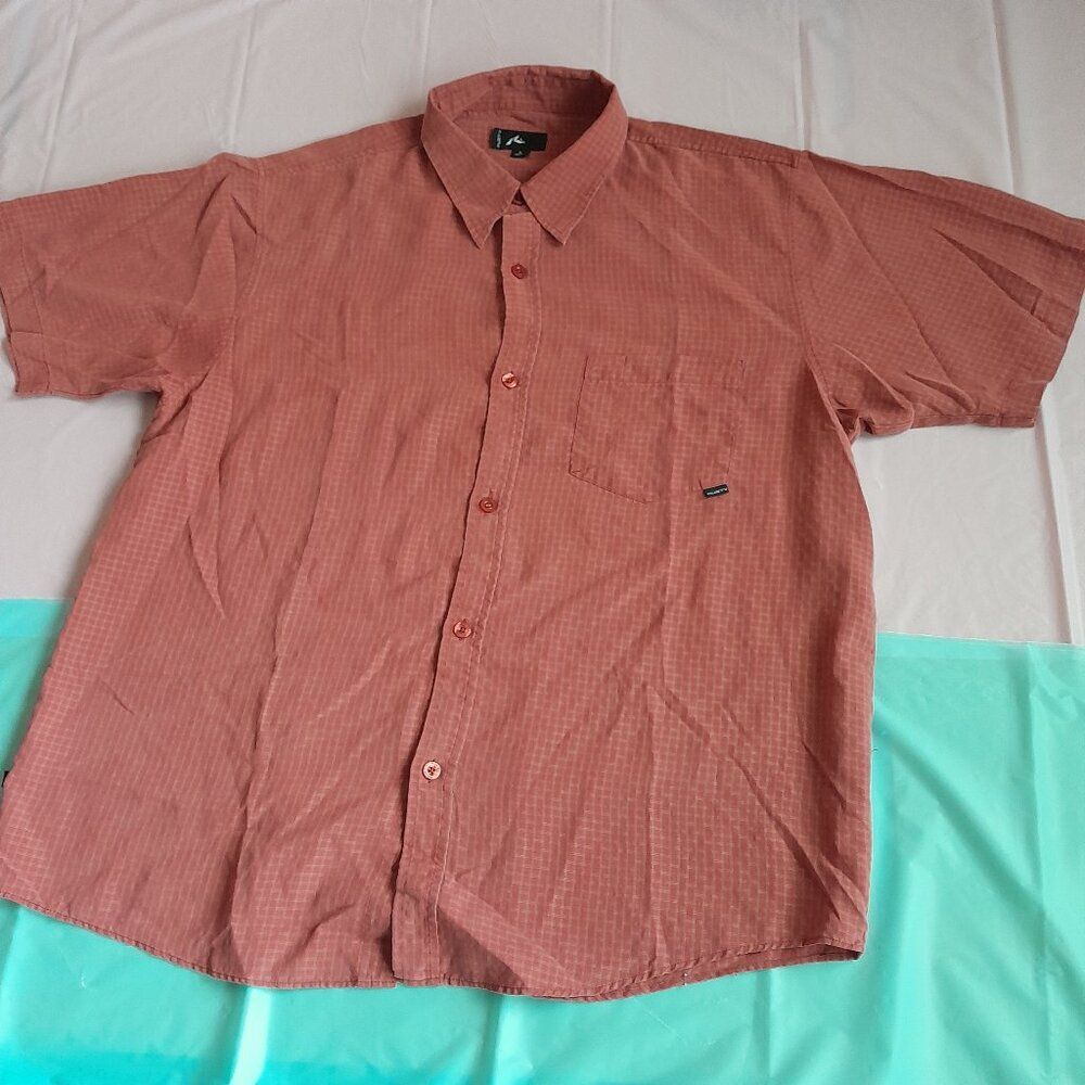 Rusty Men’s Button Up Short Sleeve Shirt Size Large